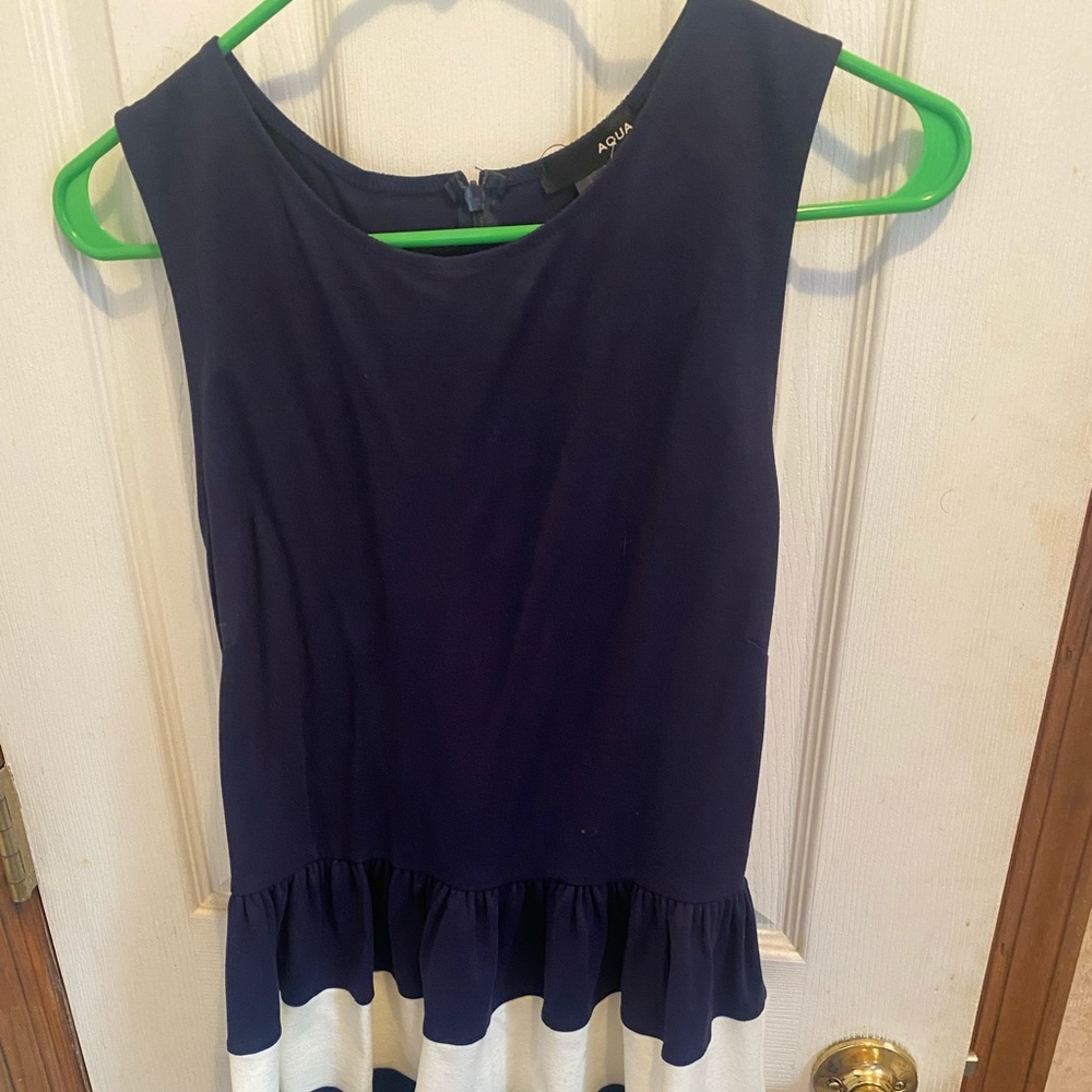 Aqua Navy and white dress